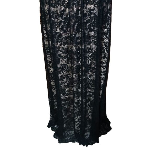 Lucy Paris Hailey Womens Black Halter Lace Lined Maxi Party Cocktail Dress Small - Picture 4 of 13